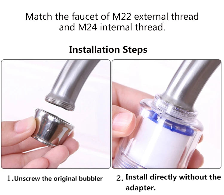 ZhangJi Link 360 Rotating Splashproof Chlorine Removal Filter Aerator Sink Head Water Purify Faucet 3 Mode Water Saving