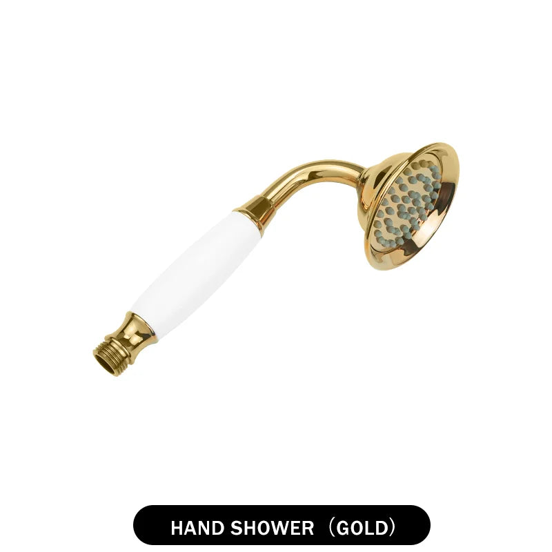 Brass Golden Rainfall Shower Head Rose Gold Handheld Shower Bathroom Replace Rain Showerhead Antique Brass Showerhead Accessory