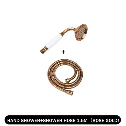 Brass Golden Rainfall Shower Head Rose Gold Handheld Shower Bathroom Replace Rain Showerhead Antique Brass Showerhead Accessory