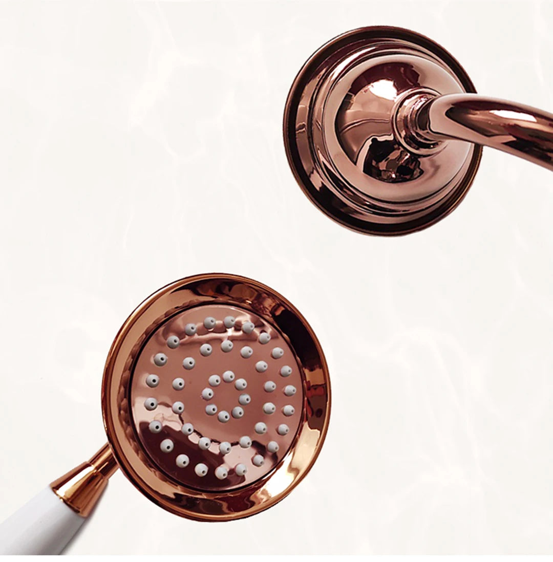 Brass Golden Rainfall Shower Head Rose Gold Handheld Shower Bathroom Replace Rain Showerhead Antique Brass Showerhead Accessory