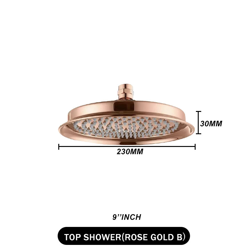 Brass Golden Rainfall Shower Head Rose Gold Handheld Shower Bathroom Replace Rain Showerhead Antique Brass Showerhead Accessory