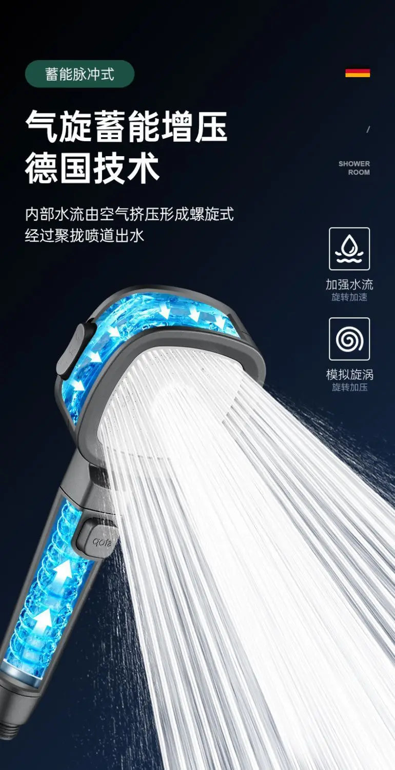 Upgraded 4 Modes High Pressure Shower Head with Stop Button Filiter Showers Massage Spa Handheld Showerhead Bathroom Accessories