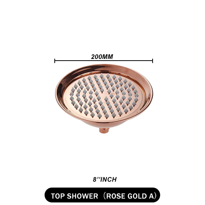 Brass Golden Rainfall Shower Head Rose Gold Handheld Shower Bathroom Replace Rain Showerhead Antique Brass Showerhead Accessory