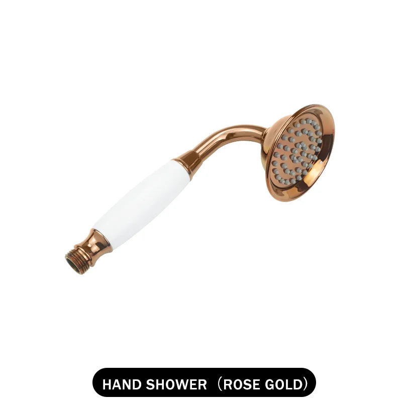 Brass Golden Rainfall Shower Head Rose Gold Handheld Shower Bathroom Replace Rain Showerhead Antique Brass Showerhead Accessory