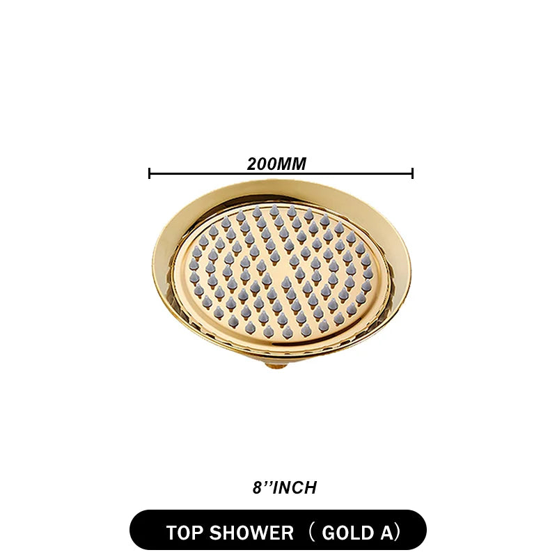 Brass Golden Rainfall Shower Head Rose Gold Handheld Shower Bathroom Replace Rain Showerhead Antique Brass Showerhead Accessory