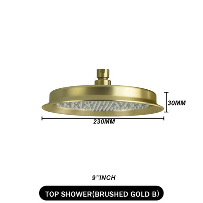 Brass Golden Rainfall Shower Head Rose Gold Handheld Shower Bathroom Replace Rain Showerhead Antique Brass Showerhead Accessory