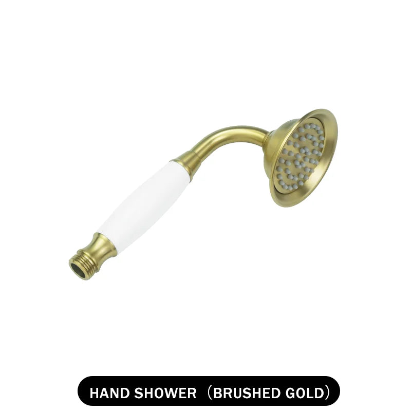 Brass Golden Rainfall Shower Head Rose Gold Handheld Shower Bathroom Replace Rain Showerhead Antique Brass Showerhead Accessory