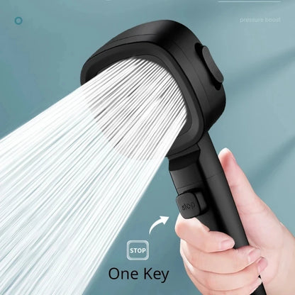 Upgraded 4 Modes High Pressure Shower Head with Stop Button Filiter Showers Massage Spa Handheld Showerhead Bathroom Accessories