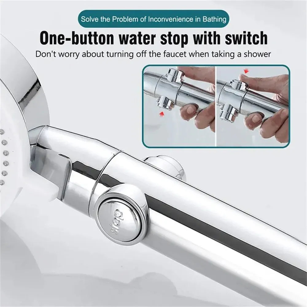 High Pressure Shower Head 5 Modes Adjustable Water Saving Shower Head Water Massage Shower Head Bathroom Accessories