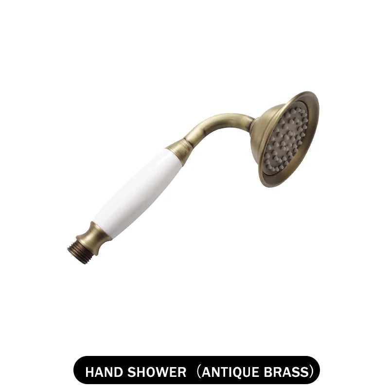 Brass Golden Rainfall Shower Head Rose Gold Handheld Shower Bathroom Replace Rain Showerhead Antique Brass Showerhead Accessory