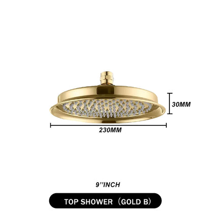 Brass Golden Rainfall Shower Head Rose Gold Handheld Shower Bathroom Replace Rain Showerhead Antique Brass Showerhead Accessory